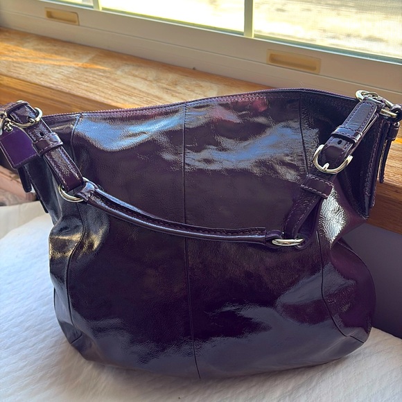 Coach Purple Patent Leather Bag - Picture 2 of 9